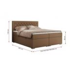 Łóżko kontynentalne JASIR 200x200 - H4 - brązowy, ekoskóra