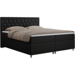 Łóżko kontynentalne ROMA 200x200 - H4 - czarny, ekoskóra