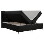 Łóżko kontynentalne ROMA 200x200 - H4 - czarny, ekoskóra