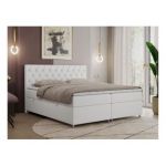 Łóżko kontynentalne ROMA 120x200 - H3 - biały, ekoskóra