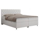 Łóżko kontynentalne ROMA 120x200 - H3 - biały, ekoskóra