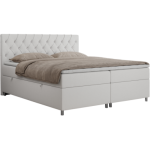 Łóżko kontynentalne ROMA 140x200 - H3 - biały, ekoskóra