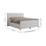 Łóżko kontynentalne ROMA 180x200 - H3 - biały, ekoskóra