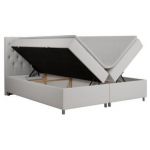 Łóżko kontynentalne ROMA 120x200 - H4 - biały, ekoskóra