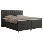 Łóżko kontynentalne ROMA 120x200 - H4 - szary, ekoskóra