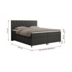 Łóżko kontynentalne ROMA 160x200 - H4 - szary, ekoskóra