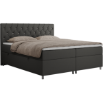 Łóżko kontynentalne ROMA 180x200 - H4 - szary, ekoskóra