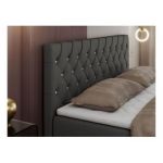 Łóżko kontynentalne ROMA 200x200 - H4 - szary, ekoskóra