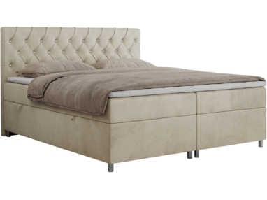 Łóżko kontynentalne ROMA 120x200 - H3 - beżowy, welwet