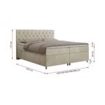 Łóżko kontynentalne ROMA 120x200 - H3 - beżowy, welwet