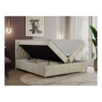 Łóżko kontynentalne ROMA 140x200 - H3 - beżowy, welwet