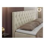 Łóżko kontynentalne ROMA 140x200 - H3 - beżowy, welwet