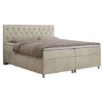 Łóżko kontynentalne ROMA 180x200 - H3 - beżowy, welwet