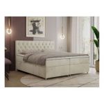 Łóżko kontynentalne ROMA 140x200 - H4 - beżowy, welwet