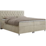 Łóżko kontynentalne ROMA 140x200 - H4 - beżowy, welwet