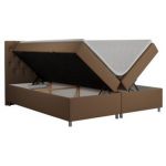 Łóżko kontynentalne ROMA 180x200 - H4 - brązowy, ekoskóra