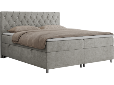 Łóżko kontynentalne ROMA 120x200 - H3 - jasnoszary, struktura