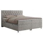 Łóżko kontynentalne ROMA 140x200 - H3 - jasnoszary, struktura