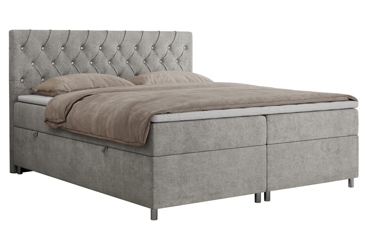 Łóżko kontynentalne ROMA 180x200 - H3 - jasnoszary, struktura