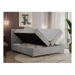 Łóżko kontynentalne ROMA 200x200 - H3 - jasnoszary, struktura