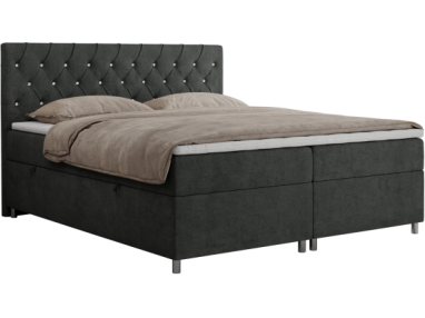 Łóżko kontynentalne ROMA 180x200 - H4 - ciemnoszary, struktura