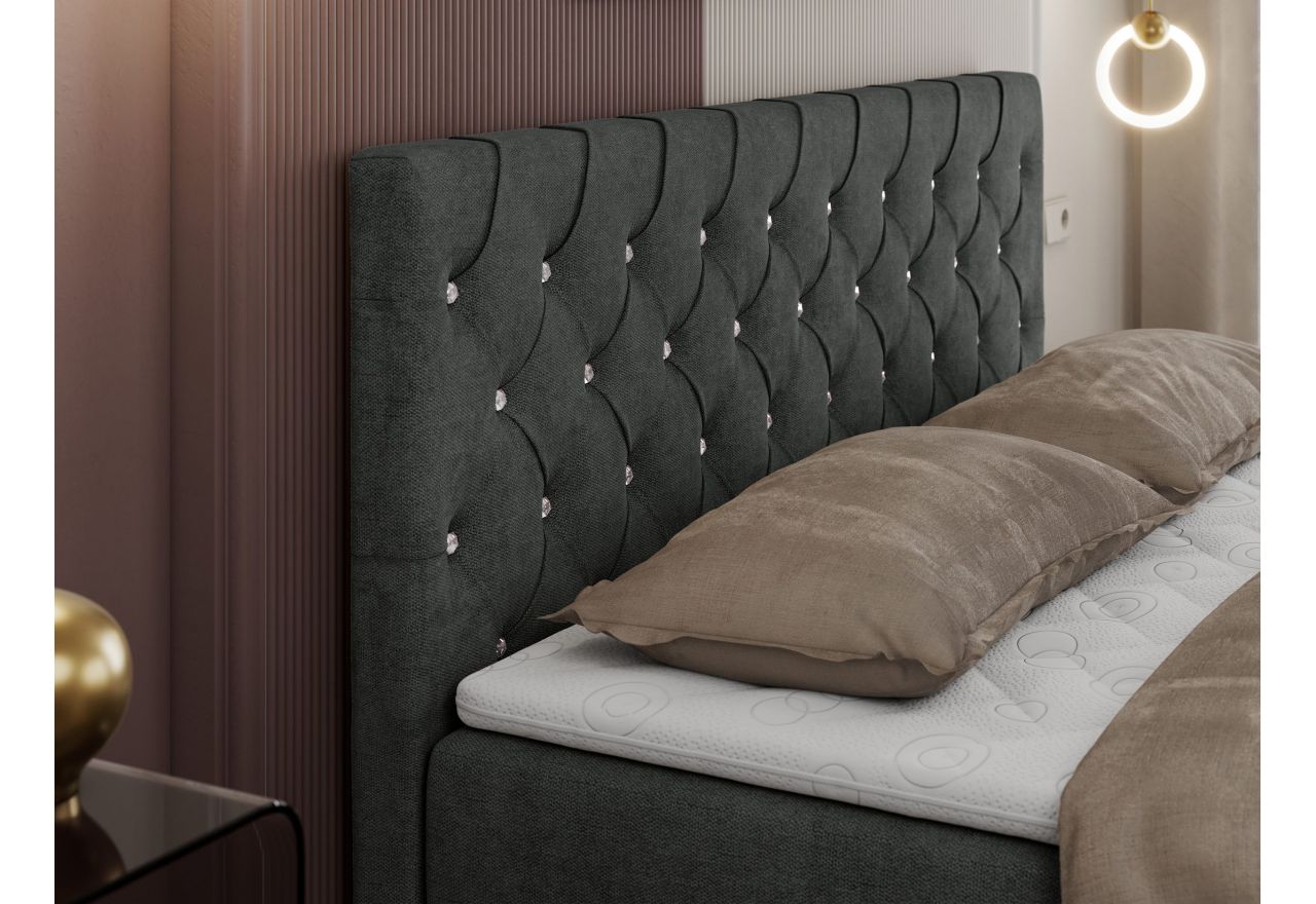 Łóżko kontynentalne ROMA 200x200 - H4 - ciemnoszary, struktura