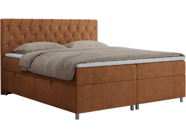 Łóżko kontynentalne ROMA 120x200 - H4 - pomarańczowy, struktura