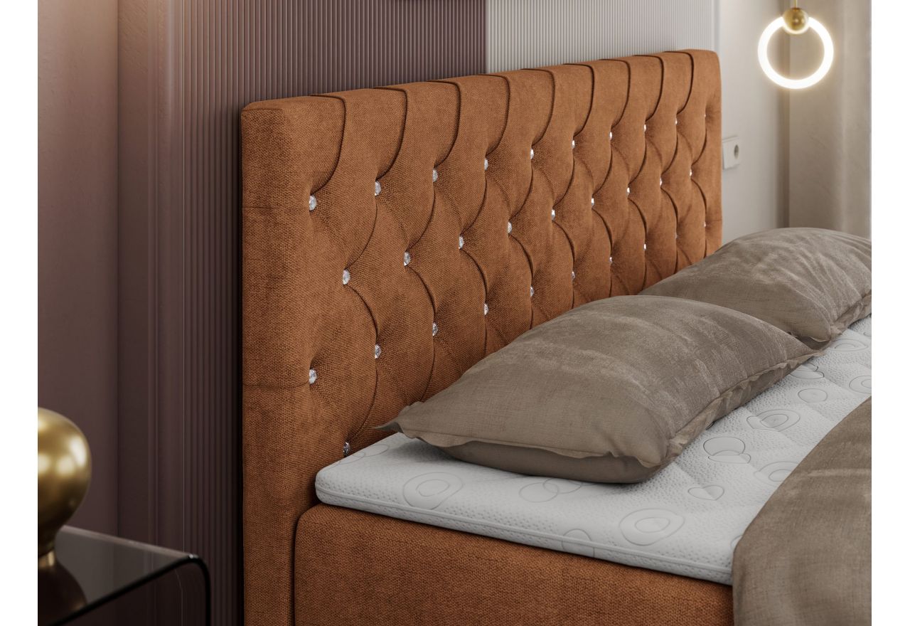 Łóżko kontynentalne ROMA 180x200 - H4 - pomarańczowy, struktura