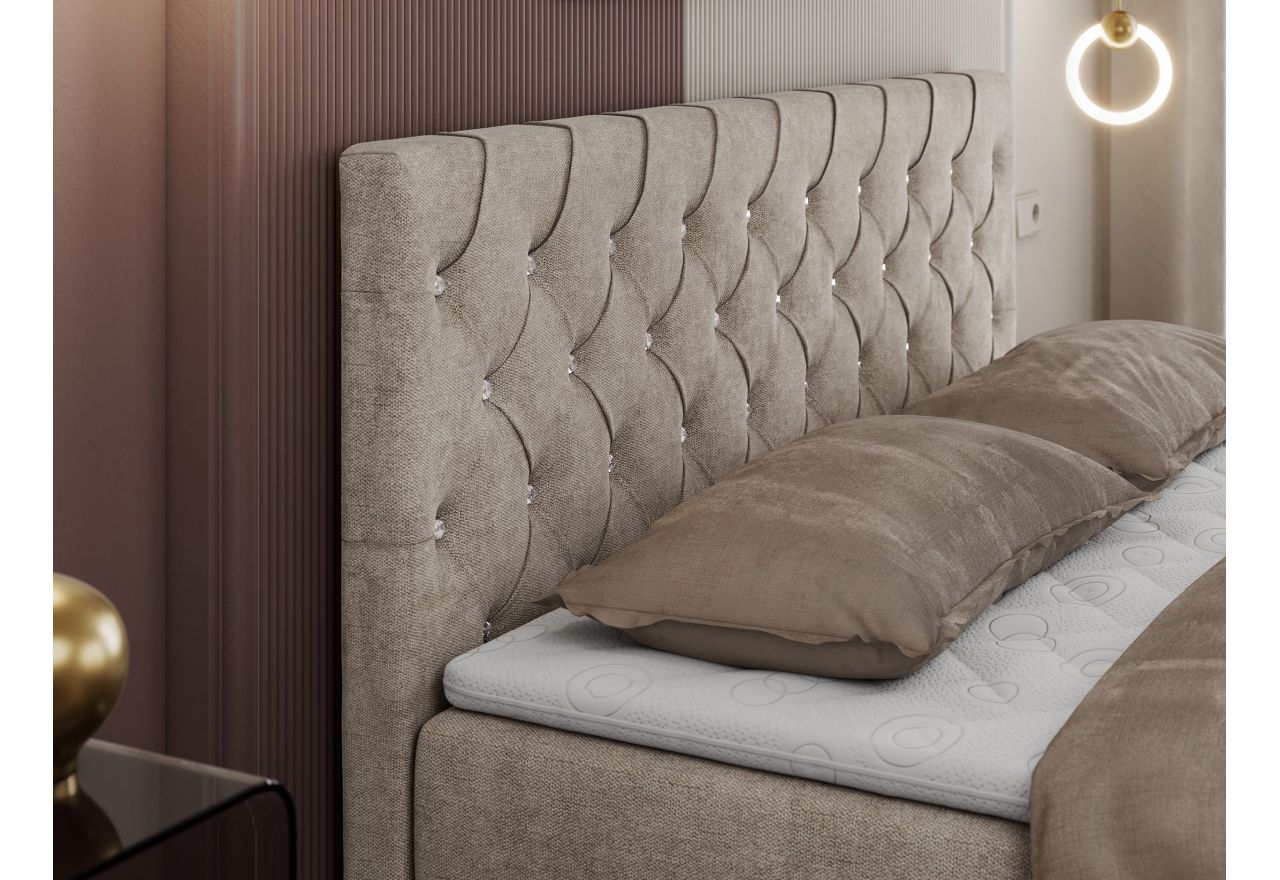 Łóżko kontynentalne ROMA 160x200 - H3 - beżowy, struktura