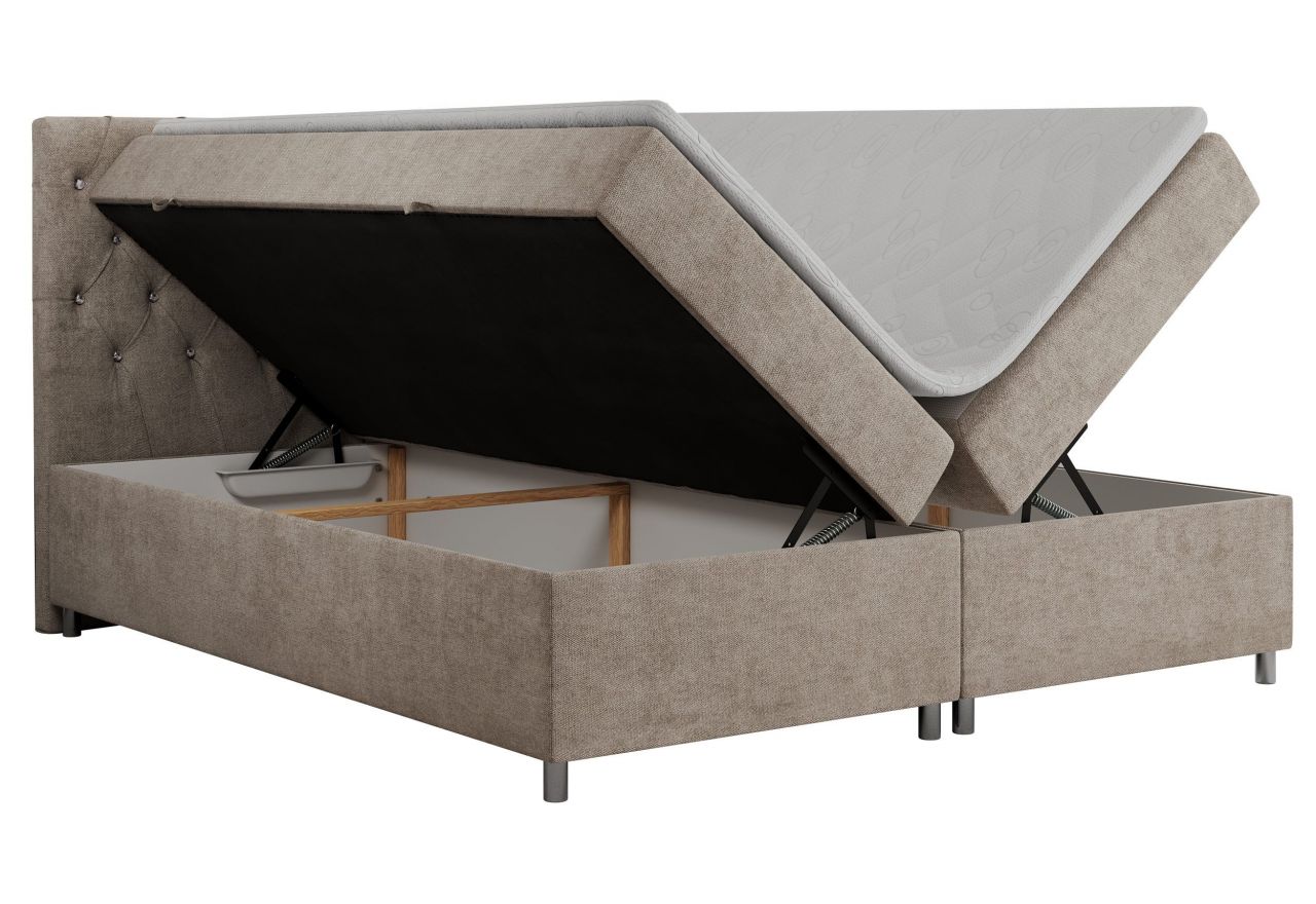 Łóżko kontynentalne ROMA 200x200 - H3 - beżowy, struktura