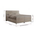 Łóżko kontynentalne ROMA 160x200 - H4 - beżowy, struktura