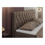 Łóżko kontynentalne ROMA 180x200 - H3 - brązowy, welwet