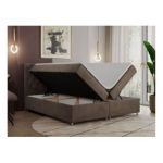 Łóżko kontynentalne ROMA 200x200 - H3 - brązowy, welwet