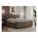 Łóżko kontynentalne ROMA 180x200 - H4 - brązowy, welwet