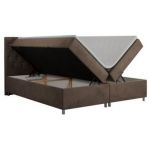 Łóżko kontynentalne ROMA 180x200 - H4 - brązowy, welwet