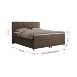 Łóżko kontynentalne ROMA 200x200 - H4 - brązowy, welwet