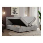 Łóżko kontynentalne ROMA 120x200 - H3 - jasnoszary, welwet