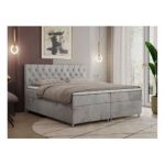 Łóżko kontynentalne ROMA 180x200 - H3 - jasnoszary, welwet