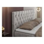 Łóżko kontynentalne ROMA 120x200 - H4 - jasnoszary, welwet