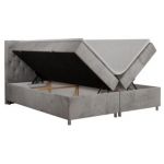 Łóżko kontynentalne ROMA 120x200 - H4 - jasnoszary, welwet