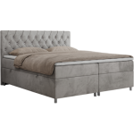 Łóżko kontynentalne ROMA 180x200 - H4 - jasnoszary, welwet