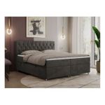 Łóżko kontynentalne ROMA 140x200 - H3 - ciemnoszary, welwet