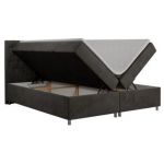 Łóżko kontynentalne ROMA 200x200 - H3 - ciemnoszary, welwet