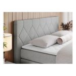 Łóżko kontynentalne KING EIGAR 180x200 - H3 - jasnoszary, struktura