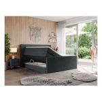 Łóżko kontynentalne KING EIGAR 120x200 - H3 - ciemnoszary, struktura