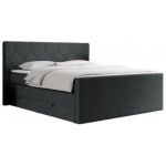 Łóżko kontynentalne KING EIGAR 200x200 - H3 - ciemnoszary, struktura