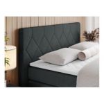 Łóżko kontynentalne KING EIGAR 160x200 - H4 - ciemnoszary, struktura