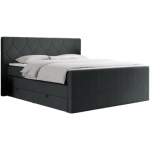 Łóżko kontynentalne KING EIGAR 180x200 - H4 - ciemnoszary, struktura