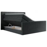 Łóżko kontynentalne KING EIGAR 200x200 - H4 - ciemnoszary, struktura