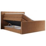 Łóżko kontynentalne KING EIGAR 120x200 - H3 - pomarańczowy, struktura